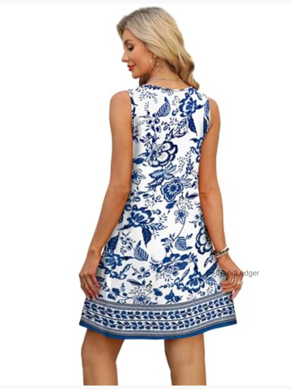 Casual Sundress with Pockets Sleeveless Beach Cover Up - Picture 4 of 7